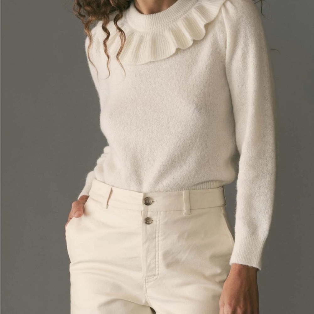 NWT Doen AZARIA Wool Ruffle SWEATER
